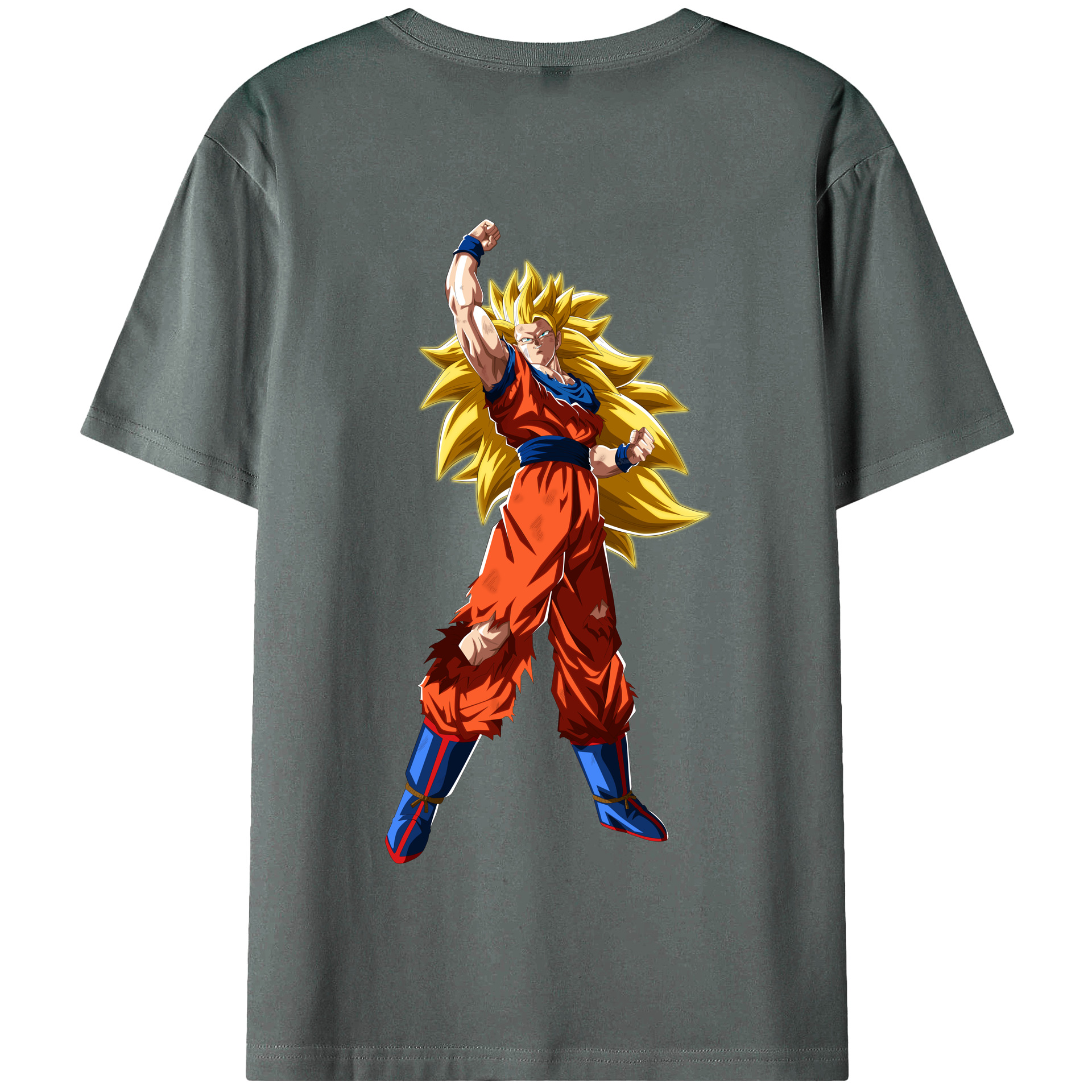 （画像用） ドラゴンボール 孫悟空（そん ごくう）Son Goku カカロット DRAGON BALL Kakarotto 綿100％半袖Tシャツ（背面プリント）